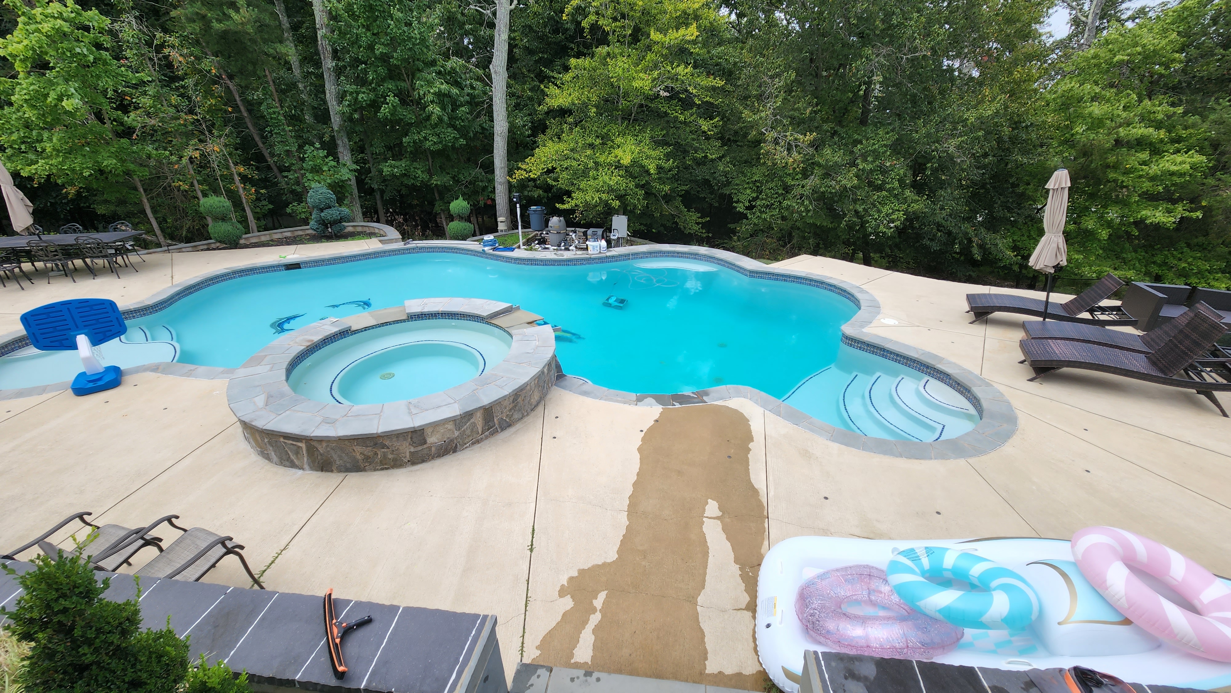 Pool technician at work