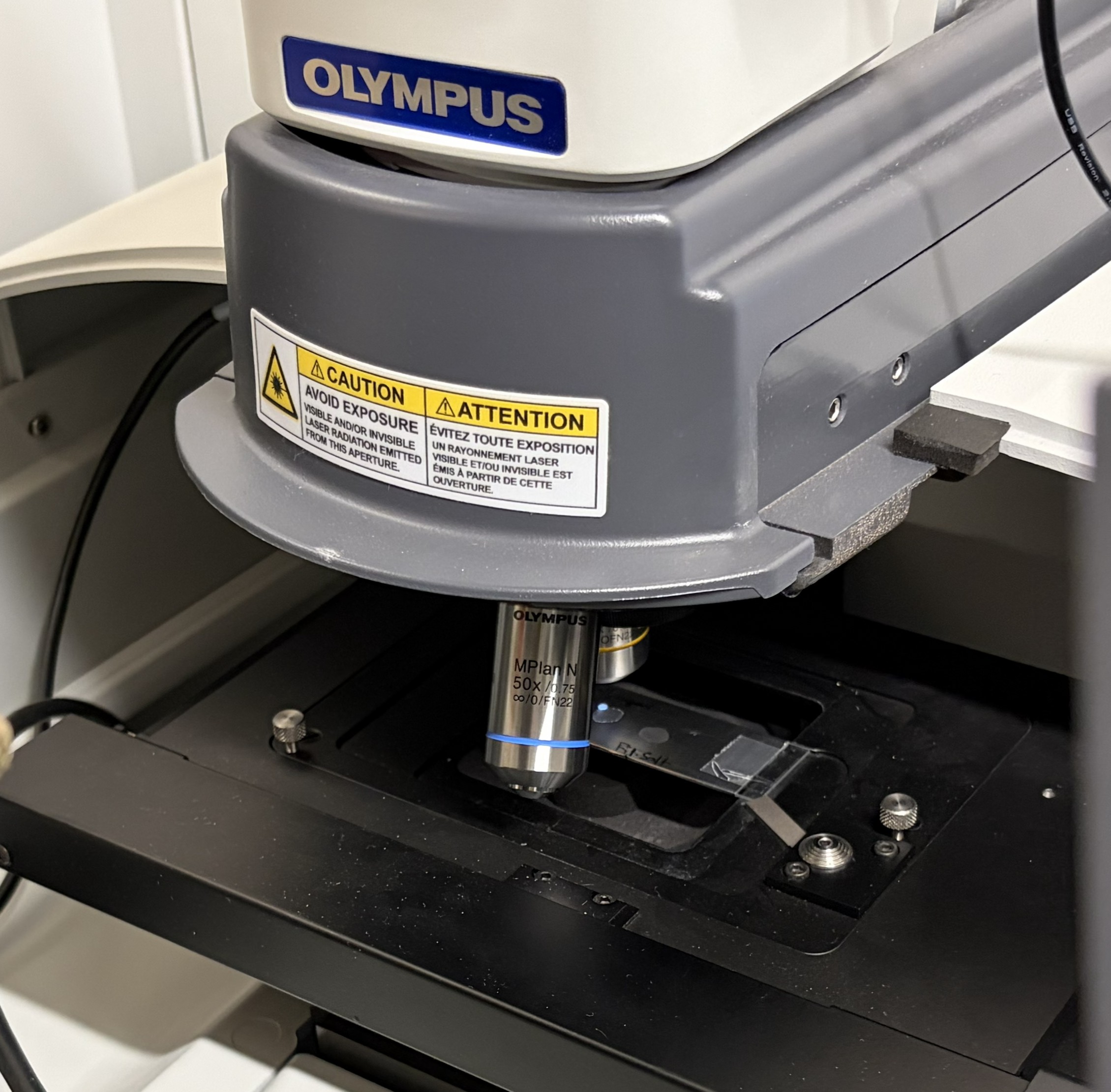 Water sample under Raman spectroscopy